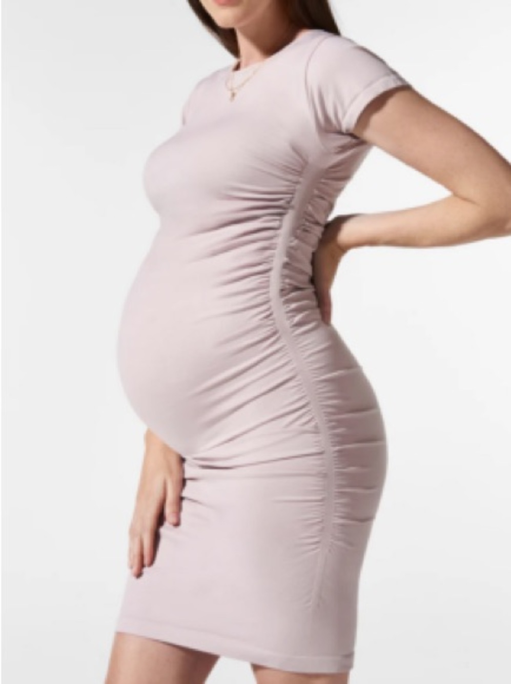 Blanqi Women's Maternity, Everday Cap Sleeve Dress Ruched Dress Size S/M